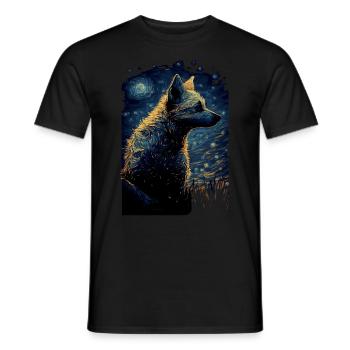 Hyena Starry Night - Men's T-Shirt - black - Front - AI Model Male 178 light (178cm)