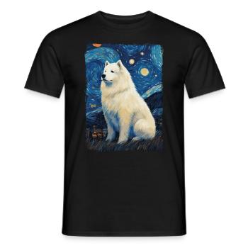 Samoyed Starry Night - Männer T-Shirt - Schwarz - Vorne - AI Model Male 178 light (178cm)