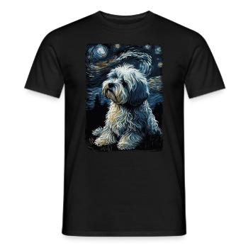 Havanese Starry Night - Men's T-Shirt - black - Front - AI Model Male 178 light (178cm)