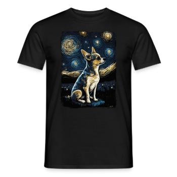 Chihuahua Starry Night - Männer T-Shirt - Schwarz - Vorne - AI Model Male 178 light (178cm)