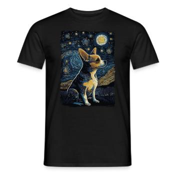 Chihuahua Starry Night - Männer T-Shirt - Schwarz - Vorne - AI Model Male 178 light (178cm)