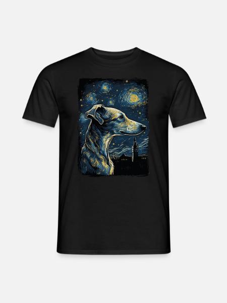 Galgo Espanol Starry Night - Männer T-Shirt - Schwarz