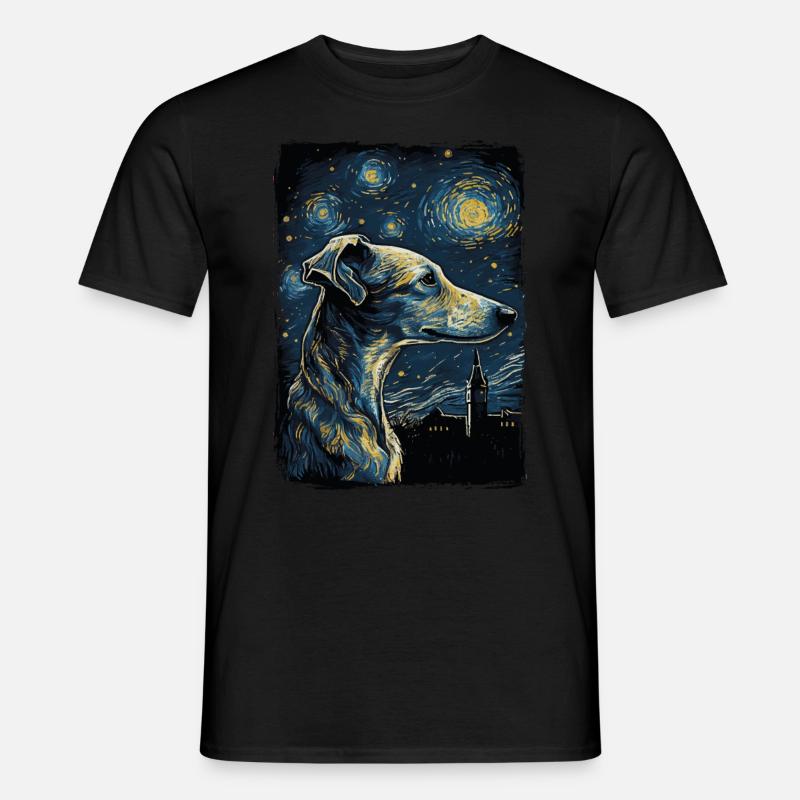 Galgo Espanol Starry Night - Männer T-Shirt - Schwarz
