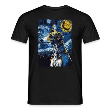 Galgo Español Starry Night - Men's T-Shirt - black - Front - AI Model Male 178 light (178cm)