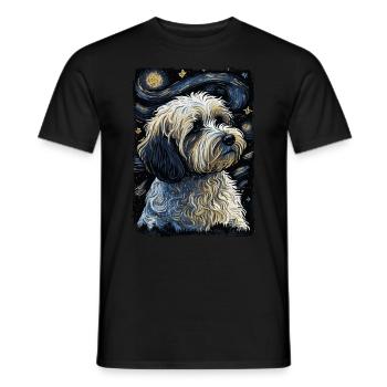 Havanese Starry Night - Men's T-Shirt - black - Front - AI Model Male 178 light (178cm)