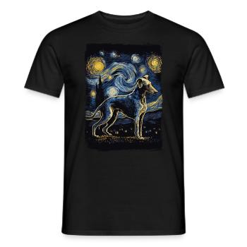 Galgo Español Starry Night - Men's T-Shirt - black - Front - AI Model Male 178 light (178cm)