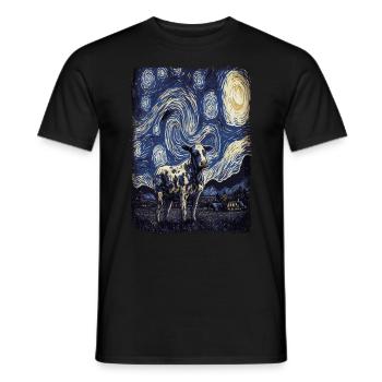 Kuh Starry Night - Männer T-Shirt - Schwarz - Vorne - AI Model Male 178 light (178cm)