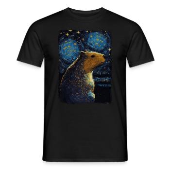 Wasserschwein Starry Night - Männer T-Shirt - Schwarz - Vorne - AI Model Male 178 light (178cm)