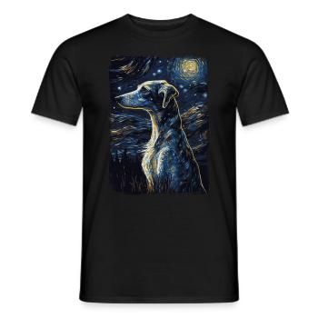 Galgo Español Starry Night - Men's T-Shirt - black - Front - AI Model Male 178 light (178cm)