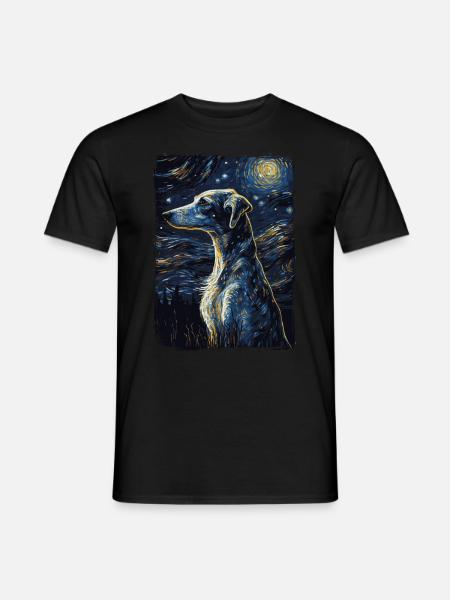 Galgo Espanol Starry Night - Männer T-Shirt - Schwarz