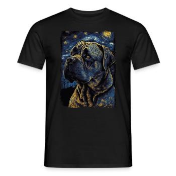 Cane Corso Nuit étoilée - T-shirt homme - noir - Devant - AI Model Male 178 light (178cm)