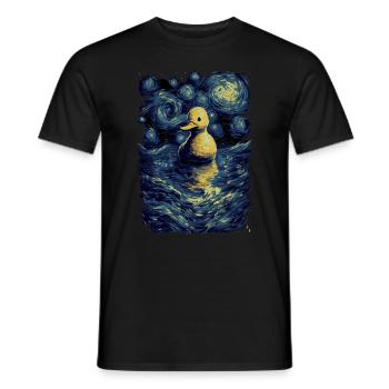 Rubber Duck Starry Night - Men's T-Shirt - black - Front - AI Model Male 178 light (178cm)