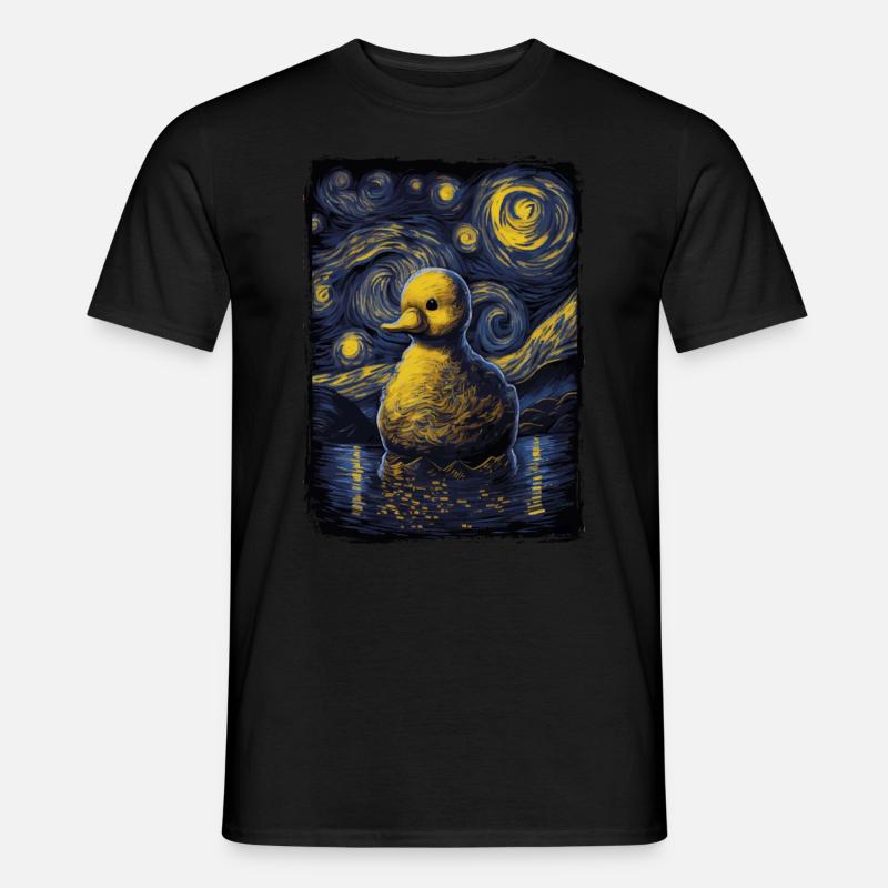 Badeente Starry Night - Männer T-Shirt - Schwarz