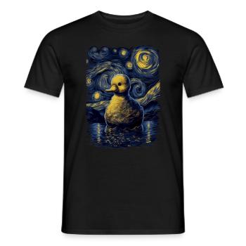 Rubber Duck Starry Night - Men's T-Shirt - black - Front - AI Model Male 178 light (178cm)