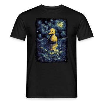 Rubber Duck Starry Night - Men's T-Shirt - black - Front - AI Model Male 178 light (178cm)