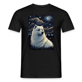 Samoyed Starry Night - Männer T-Shirt - Schwarz - Vorne - AI Model Male 178 light (178cm)