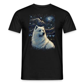 Samoyed Starry Night - Männer T-Shirt - Schwarz - Vorne - AI Model Male 178 light (178cm)