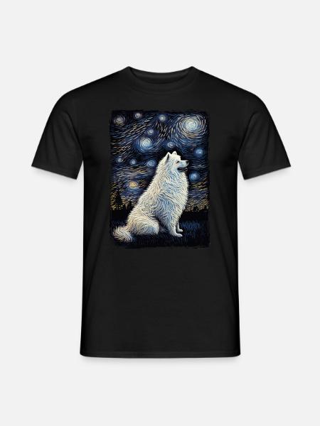 Samoyed Starry Night - Männer T-Shirt - Schwarz