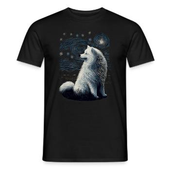 Samoyed Starry Night - Männer T-Shirt - Schwarz - Vorne - AI Model Male 178 light (178cm)