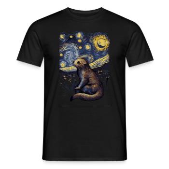 Otter Starry Night - Männer T-Shirt - Schwarz - Vorne - AI Model Male 178 light (178cm)