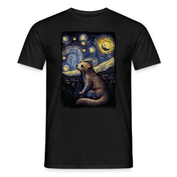 Otter Starry Night - Männer T-Shirt - Schwarz - Vorne - AI Model Male 178 light (178cm)