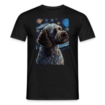 Lagotto Romagnolo Nuit étoilée - T-shirt homme - noir - Devant - AI Model Male 178 light (178cm)