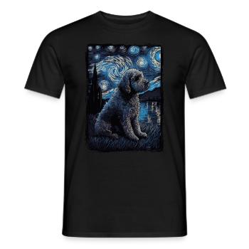 Lagotto Romagnolo Starry Night - Männer T-Shirt - Schwarz - Vorne - AI Model Male 178 light (178cm)