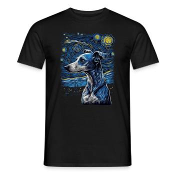 Lévrier italien Nuit étoilée - T-shirt homme - noir - Devant - AI Model Male 178 light (178cm)