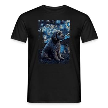 Lagotto Romagnolo Nuit étoilée - T-shirt homme - noir - Devant - AI Model Male 178 light (178cm)