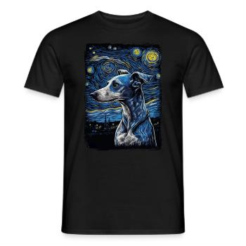 Lévrier italien Nuit étoilée - T-shirt homme - noir - Devant - AI Model Male 178 light (178cm)