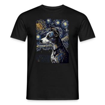 Lévrier italien Nuit étoilée - T-shirt homme - noir - Devant - AI Model Male 178 light (178cm)