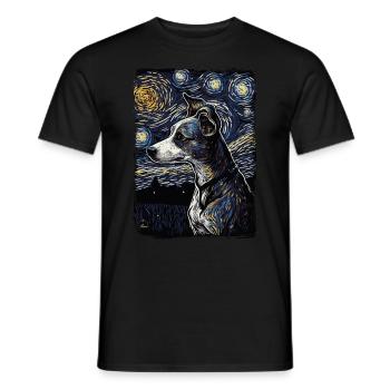 Lévrier italien Nuit étoilée - T-shirt homme - noir - Devant - AI Model Male 178 light (178cm)
