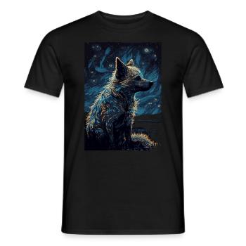 Hyäne Starry Night - Männer T-Shirt - Schwarz - Vorne - AI Model Male 178 light (178cm)