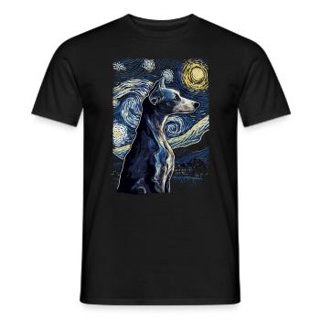 Lévrier italien Nuit étoilée - T-shirt homme - noir - Devant - AI Model Male 178 light (178cm)