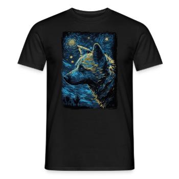 Hyäne Starry Night - Männer T-Shirt - Schwarz - Vorne - AI Model Male 178 light (178cm)