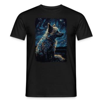 Hyena Starry Night - Men's T-Shirt - black - Front - AI Model Male 178 light (178cm)
