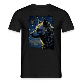 Hyäne Starry Night - Männer T-Shirt - Schwarz - Vorne - AI Model Male 178 light (178cm)