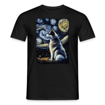 Husky Starry Night - Männer T-Shirt - Schwarz - Vorne - AI Model Male 178 light (178cm)