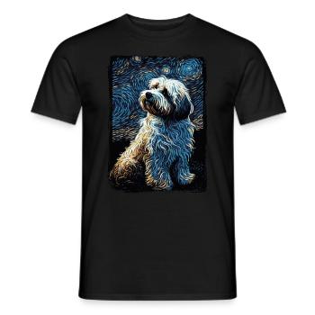 Havanese Starry Night - Men's T-Shirt - black - Front - AI Model Male 178 light (178cm)