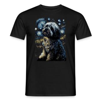 Havanese Starry Night - Men's T-Shirt - black - Front - AI Model Male 178 light (178cm)