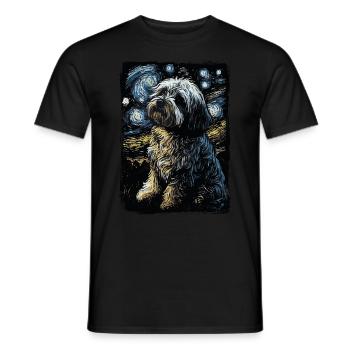Havanese Starry Night - Men's T-Shirt - black - Front - AI Model Male 178 light (178cm)