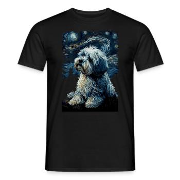 Havanese Starry Night - Men's T-Shirt - black - Front - AI Model Male 178 light (178cm)