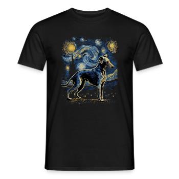 Galgo Español Nuit étoilée - T-shirt homme - noir - Devant - AI Model Male 178 light (178cm)