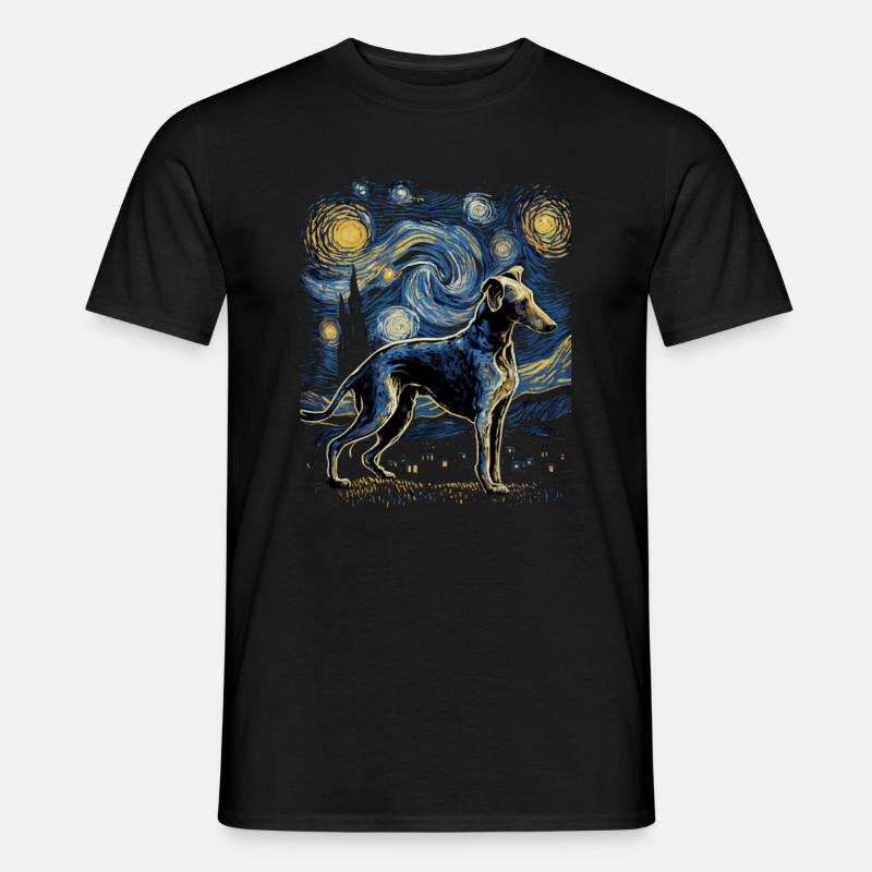 Galgo Espanol Starry Night - Männer T-Shirt - Schwarz