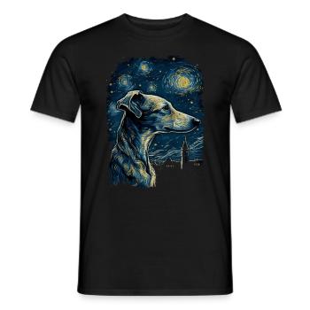 Galgo Español Starry Night - Men's T-Shirt - black - Front - AI Model Male 178 light (178cm)