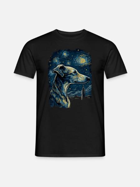 Galgo Espanol Starry Night - Männer T-Shirt - Schwarz