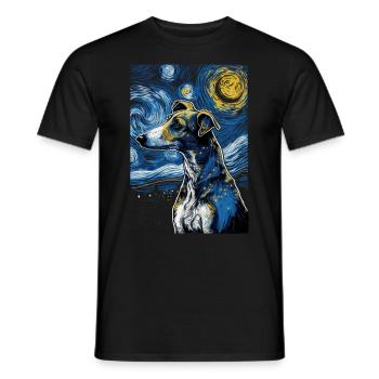 Galgo Español Starry Night - Men's T-Shirt - black - Front - AI Model Male 178 light (178cm)