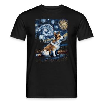 Corgi Starry Night - Männer T-Shirt - Schwarz - Vorne - AI Model Male 178 light (178cm)