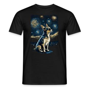 Chihuahua Starry Night - Männer T-Shirt - Schwarz - Vorne - AI Model Male 178 light (178cm)