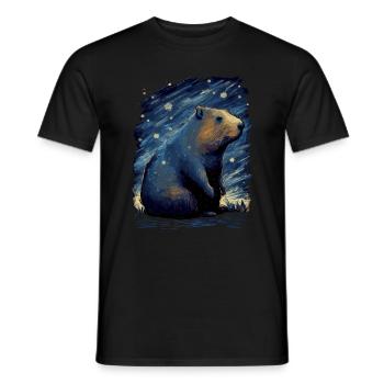 Wasserschwein Starry Night - Männer T-Shirt - Schwarz - Vorne - AI Model Male 178 light (178cm)